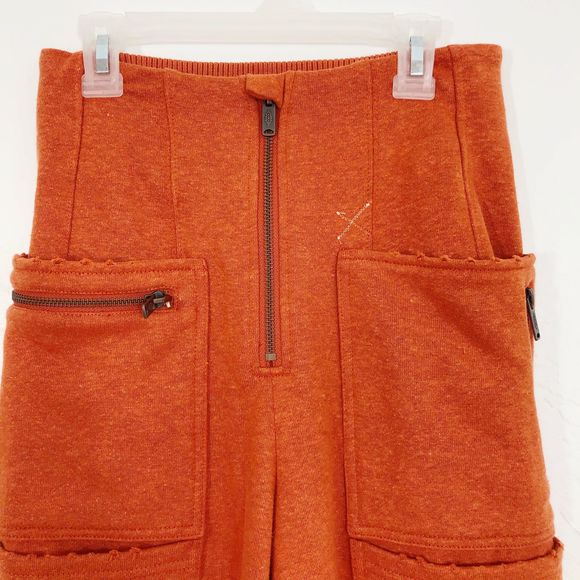 Free People Break Away High Rise Sweatpants Orange - Picture 4 of 10